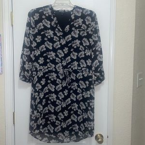 WOMENS LARGE BLACL FLORAL MINI DRESS